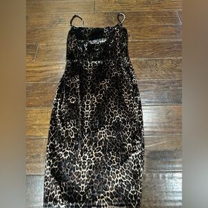 Leopard Print‎ Velvety Dress Liz and Sara size M